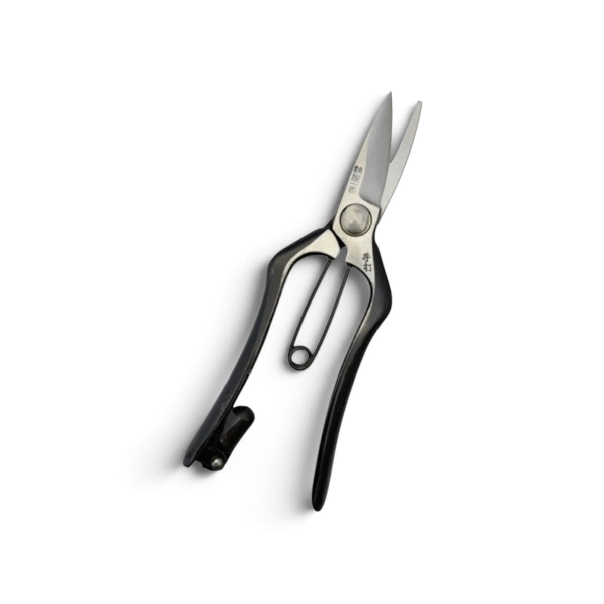 Hasamiya Ichiban Bud Trimming Scissors Single-Edged Total Length & Blade: 185mm/58mm Weight: 185g | Premium Japanese Carbon Cutlery Steel [Traditional Hand Forged from Scratch / Hollow Ground Back / Twisted Blade / Screw Joint / Bottom Spring Lock]