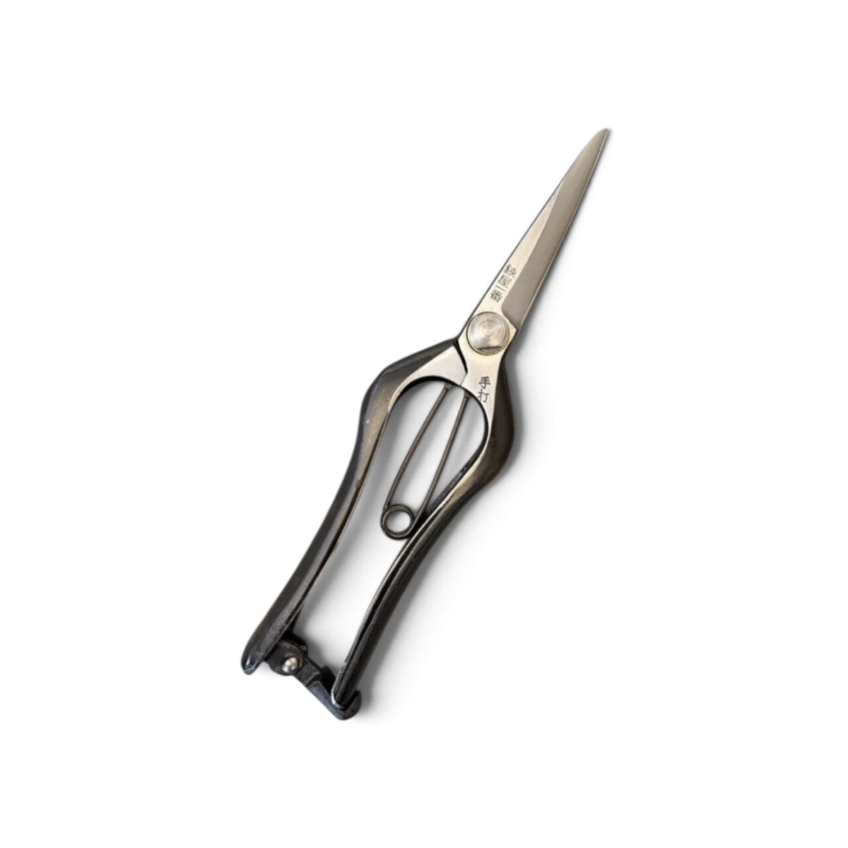 Hasamiya Ichiban Bud Trimming Scissors Narrow Blade Total Length & Blade: 200mm/75mm Weight: 200g | Premium Japanese Carbon Cutlery Steel/ Traditional Hand Forged from Scratch / Hollow Ground Back / Twisted Blade / Screw Joint / Bottom Spring Lock]