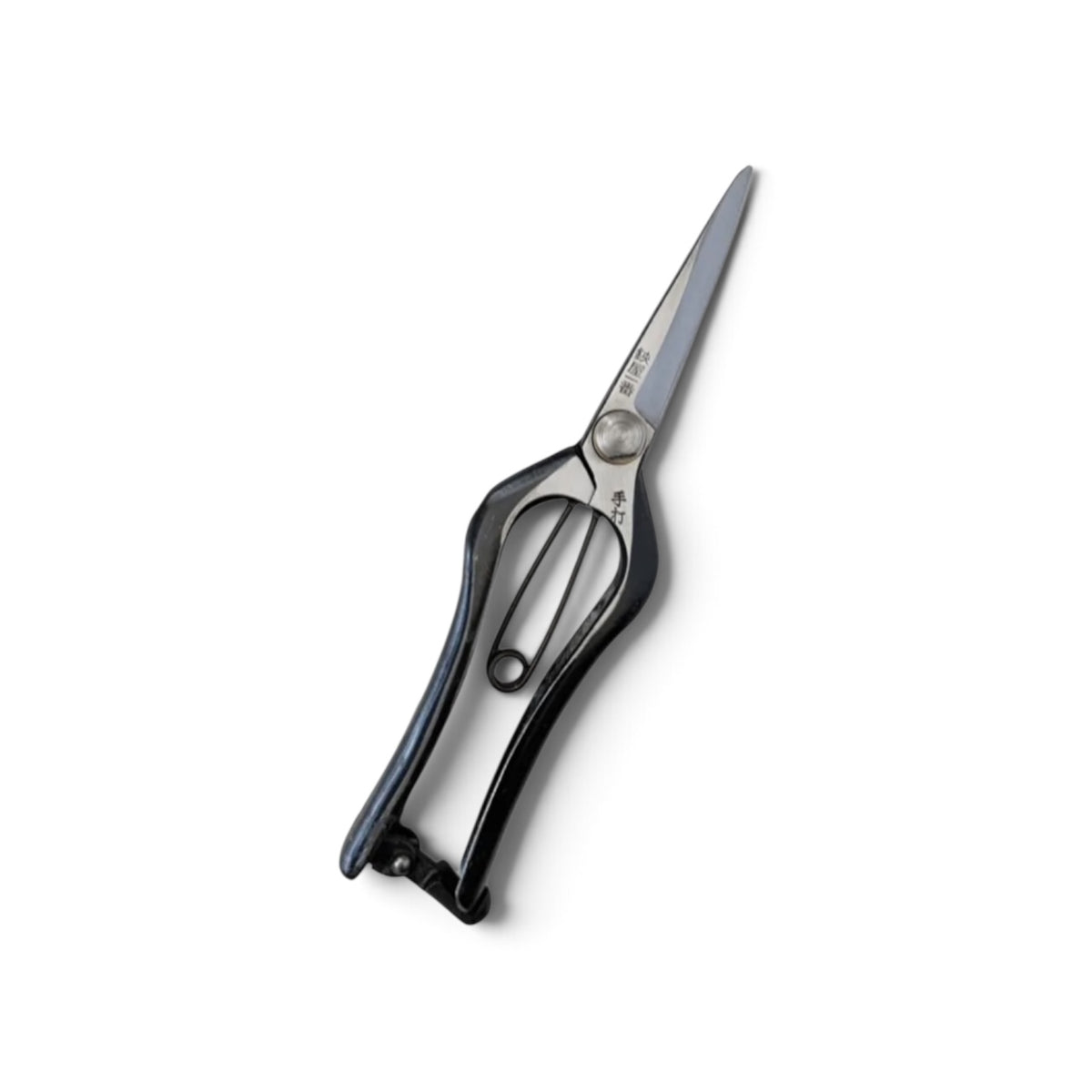 Hasamiya Ichiban Bud Trimming Scissors Narrow Blade Total Length & Blade: 200mm/75mm Weight: 200g | Premium Japanese Carbon Cutlery Steel/ Traditional Hand Forged from Scratch / Hollow Ground Back / Twisted Blade / Screw Joint / Bottom Spring Lock]