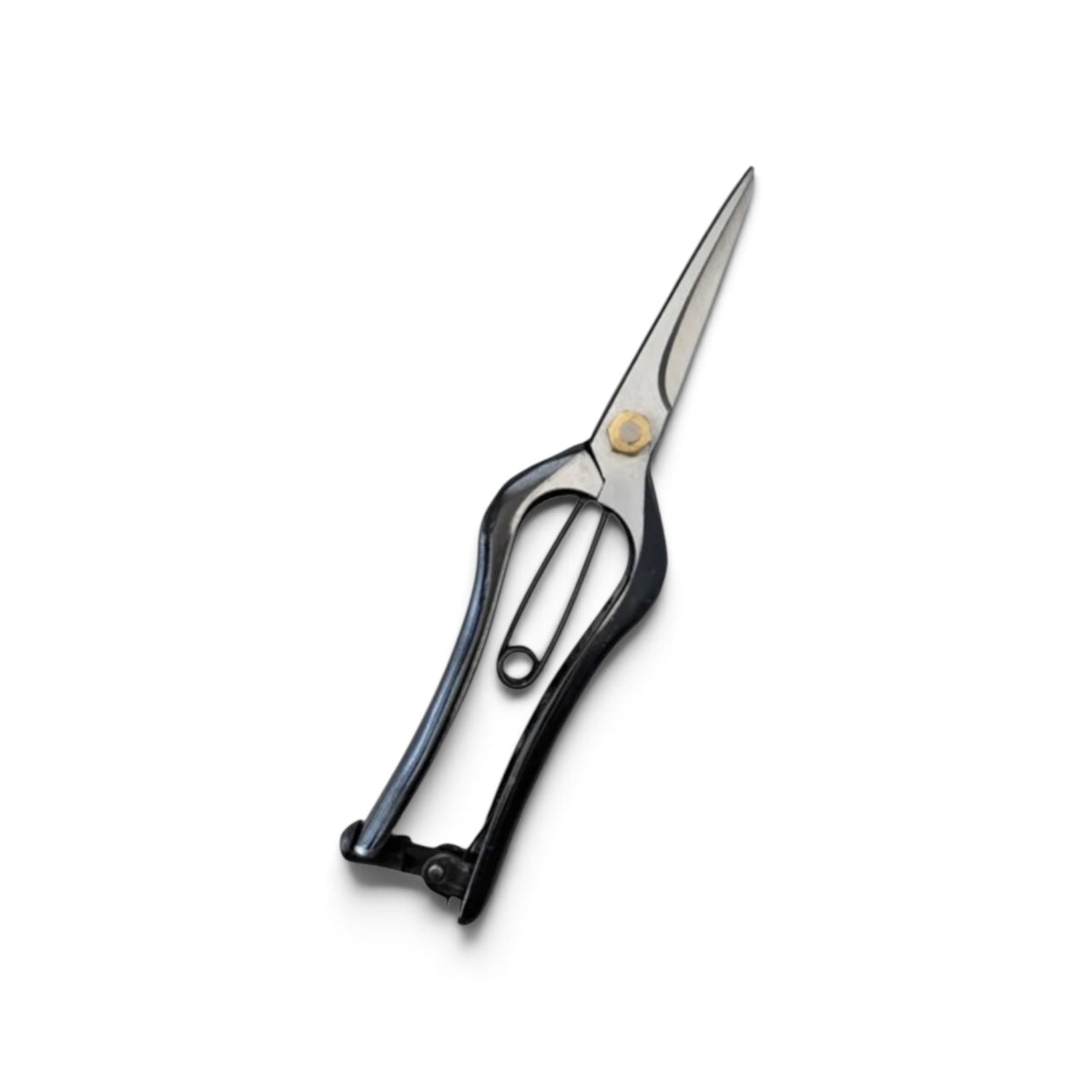 Hasamiya Ichiban Bud Trimming Scissors Narrow Blade Total Length & Blade: 200mm/75mm Weight: 200g | Premium Japanese Carbon Cutlery Steel/ Traditional Hand Forged from Scratch / Hollow Ground Back / Twisted Blade / Screw Joint / Bottom Spring Lock]