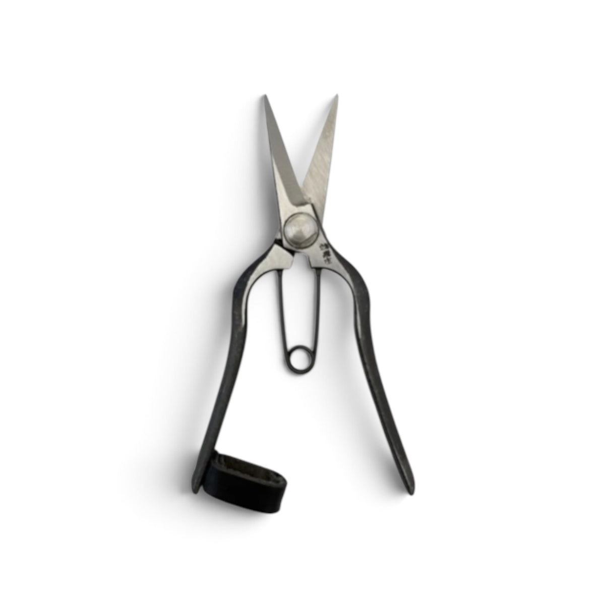 Tobisho Mini Bud Trimming Scissors Compact Palm-Fit Total Length & Blade: 165mm/55mm Weight: 140g | Premium Japanese Carbon Cutlery Steel [Traditional Hand Forged from Scratch / Hollow Ground Back / Twisted Blade / Screw Joint / Leather Loop Lock]