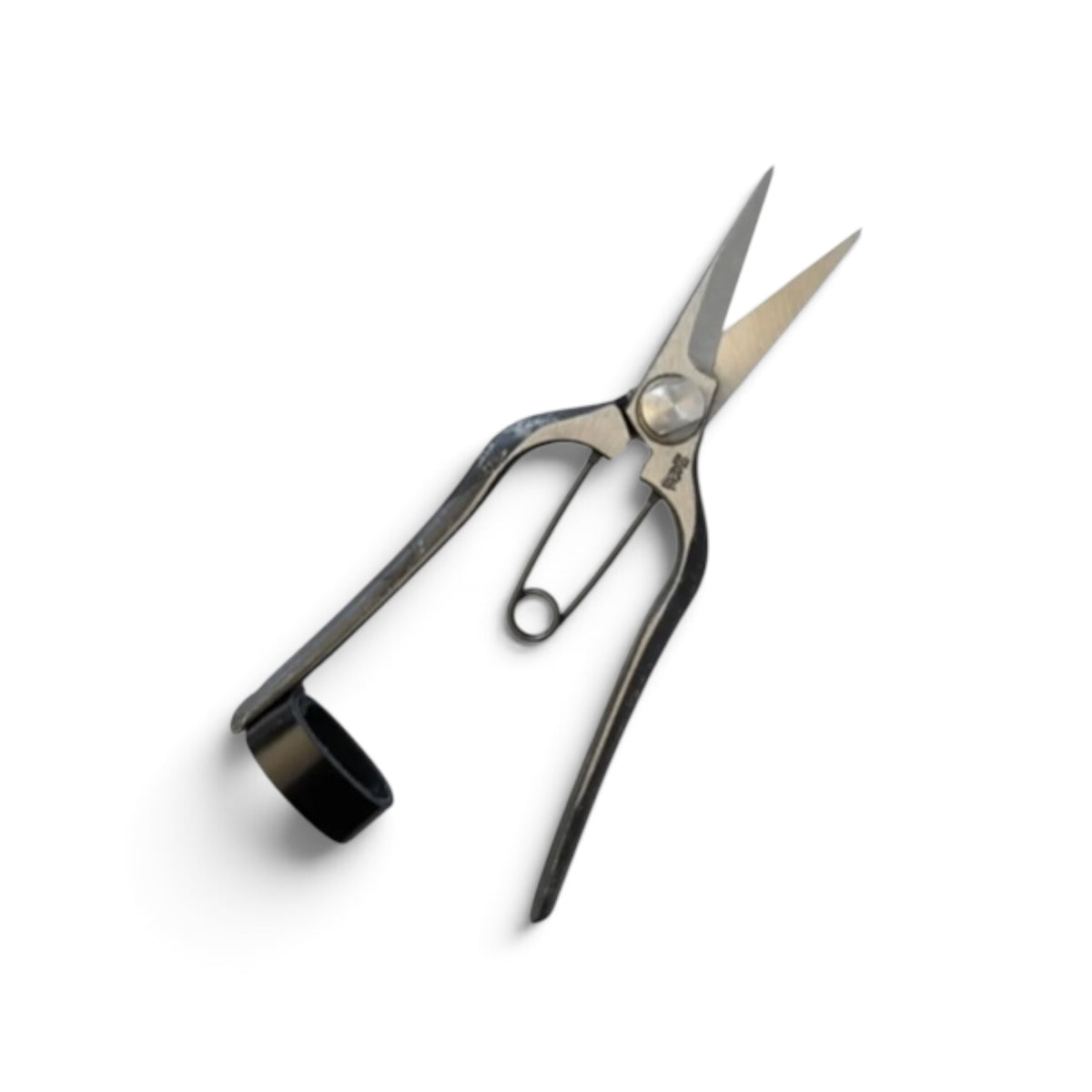 Tobisho Mini Bud Trimming Scissors Compact Palm-Fit Total Length & Blade: 165mm/55mm Weight: 140g | Premium Japanese Carbon Cutlery Steel [Traditional Hand Forged from Scratch / Hollow Ground Back / Twisted Blade / Screw Joint / Leather Loop Lock]