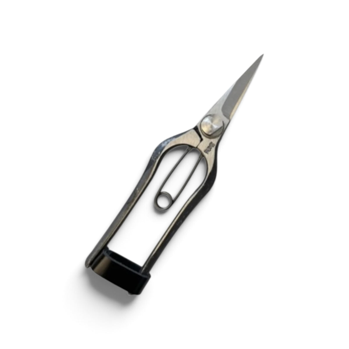 Tobisho Mini Bud Trimming Scissors Compact Palm-Fit Total Length & Blade: 165mm/55mm Weight: 140g | Premium Japanese Carbon Cutlery Steel [Traditional Hand Forged from Scratch / Hollow Ground Back / Twisted Blade / Screw Joint / Leather Loop Lock]