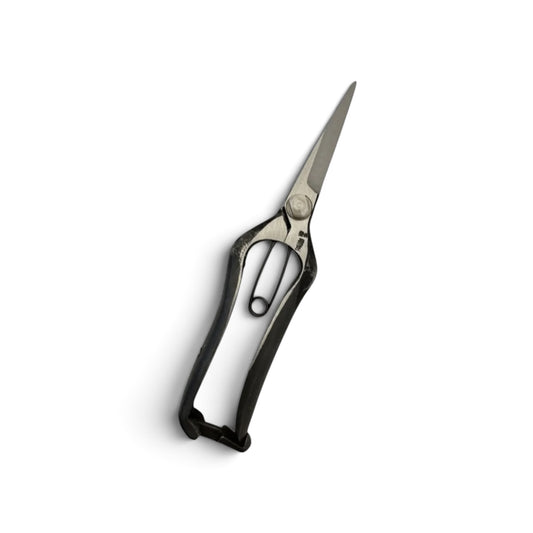 Tobisho Bud Trimming Scissors Double-Edged Flat Profile Total Length & Blade: 200mm/72mm Weight: 170g | High Carbon Cutlery Steel [Traditional Hand Forged from Scratch / Hollow Ground Back / Twisted Blade / Screw Joint /Bottom Spring Lock / Lightweight]