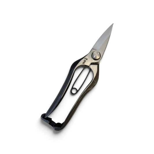 Tobisho Left-Handed Hybrid Pruning & Bud Scissors Total Length &Blade: 185mm/60mm Weight: 170g | High Carbon Steel [Traditional Hand Forged from Scratch / Hollow Ground / Twisted Blade / Screw Joint / Bottom Lock]