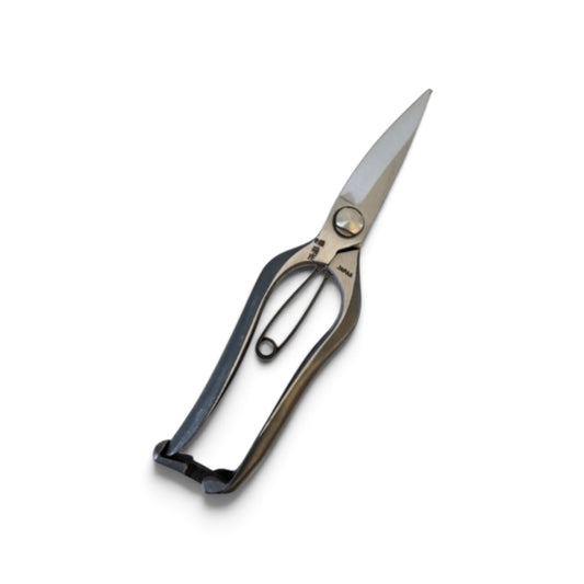 Tobisho Left-Handed Hybrid Long-Blade Pruning & Bud Scissors Total Length & Blade 205mm/74mm Weight: 200g | High Carbon Steel [Traditional Hand Forged from Scratch / Hollow Ground / Screw Joint / Twisted Blade / Bottom Lock]