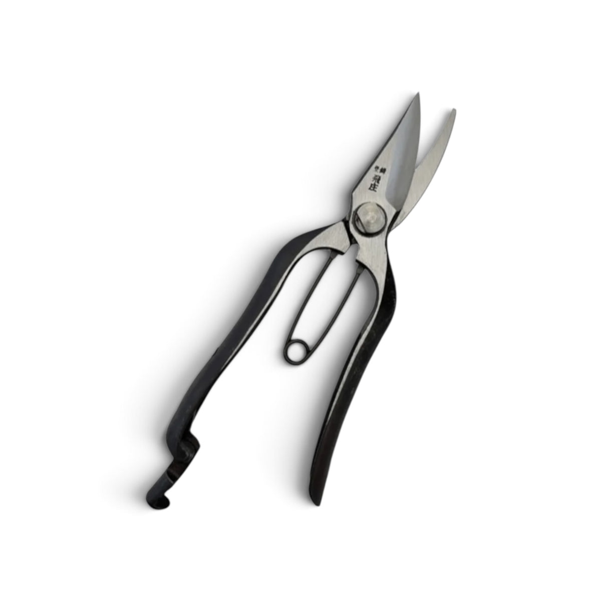 Tobisho Single-Edged Bud Trimming Scissors Total Length & Blade: 185mm/56mm Weight: 170g | High Carbon Steel [Traditional Hand Forged from Scratch / Hollow Ground Back / Twisted Blade / Screw Joint / Bottom Lock]