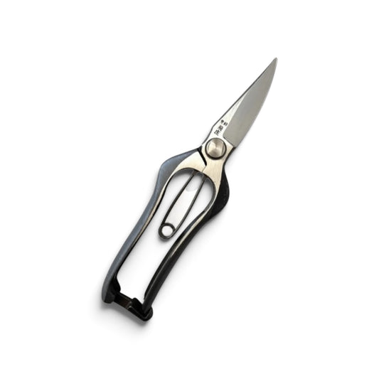 Tobisho Single-Edged Bud Trimming Scissors Total Length & Blade 200mm/73mm Weight: 200g | High Carbon Steel [Traditional Hand Forged from Scratch / Hollow Ground Back / Twisted Blade / Screw Joint / Bottom Lock]