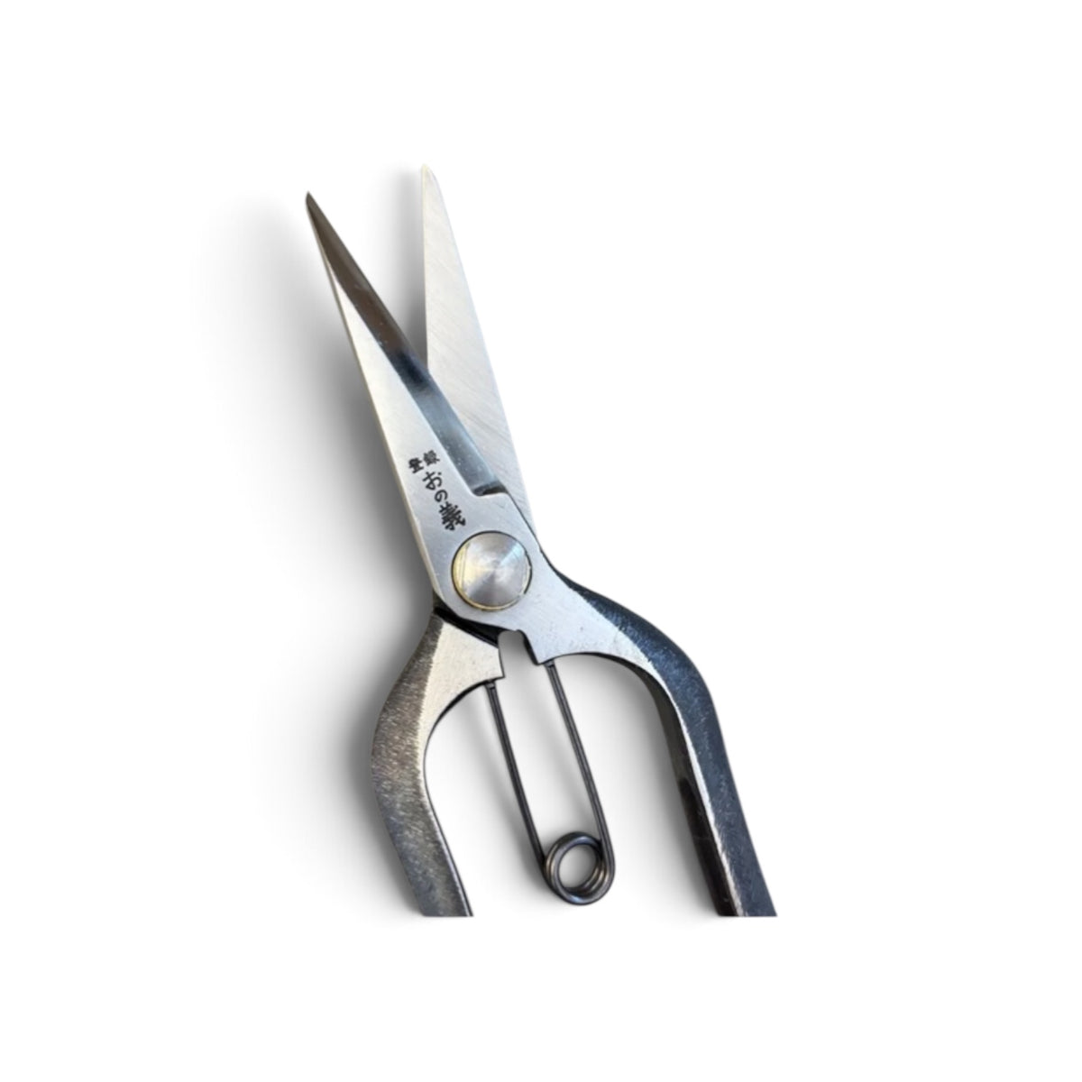 Onoyoshi Double-Edged Bud Trimming Scissors Slim  Model Total Length & Blade: 200mm/70mm Weight: 200g High Carbon Steel [Traditional  Hand Forged from Scratch / Hollow Ground Back / Twisted Blade / Screw Joint / Bottom Lock]