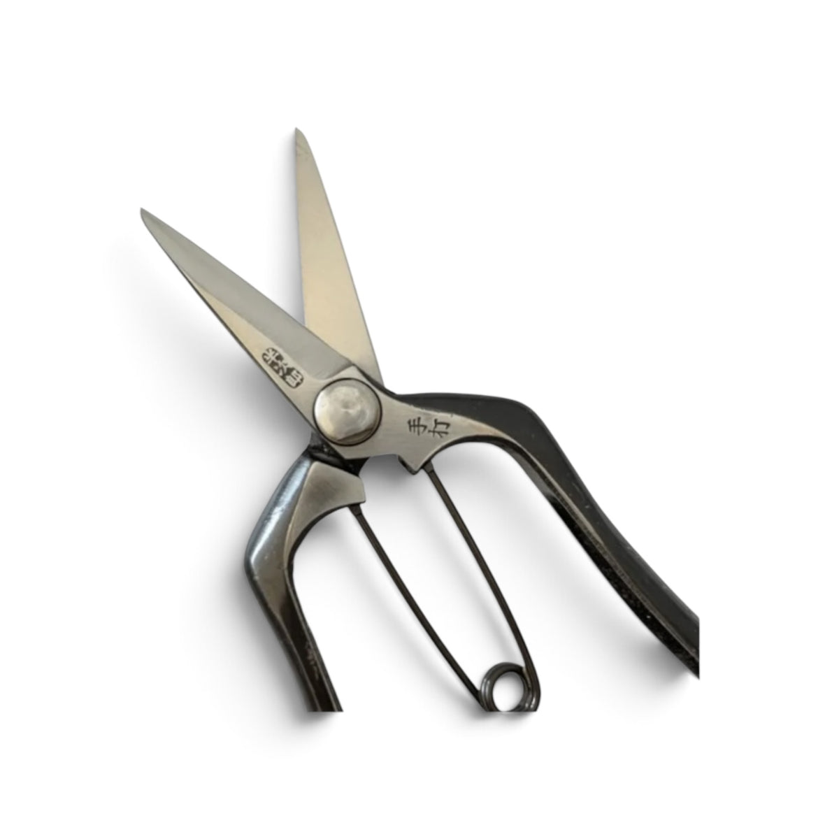 Hanjiro Double-Edged Bud Trimming Scissors Total Length & Blade 180mm/63mm Weight: 180g High Carbon Steel [Traditional Hand Forged from Scratch / Hollow Ground Back / Twisted Blade / Screw Joint / Bottom Lock]