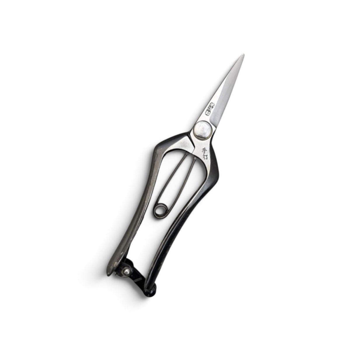 Hanjiro Double-Edged Bud Trimming Scissors Total Length & Blade 180mm/63mm Weight: 180g High Carbon Steel [Traditional Hand Forged from Scratch / Hollow Ground Back / Twisted Blade / Screw Joint / Bottom Lock]