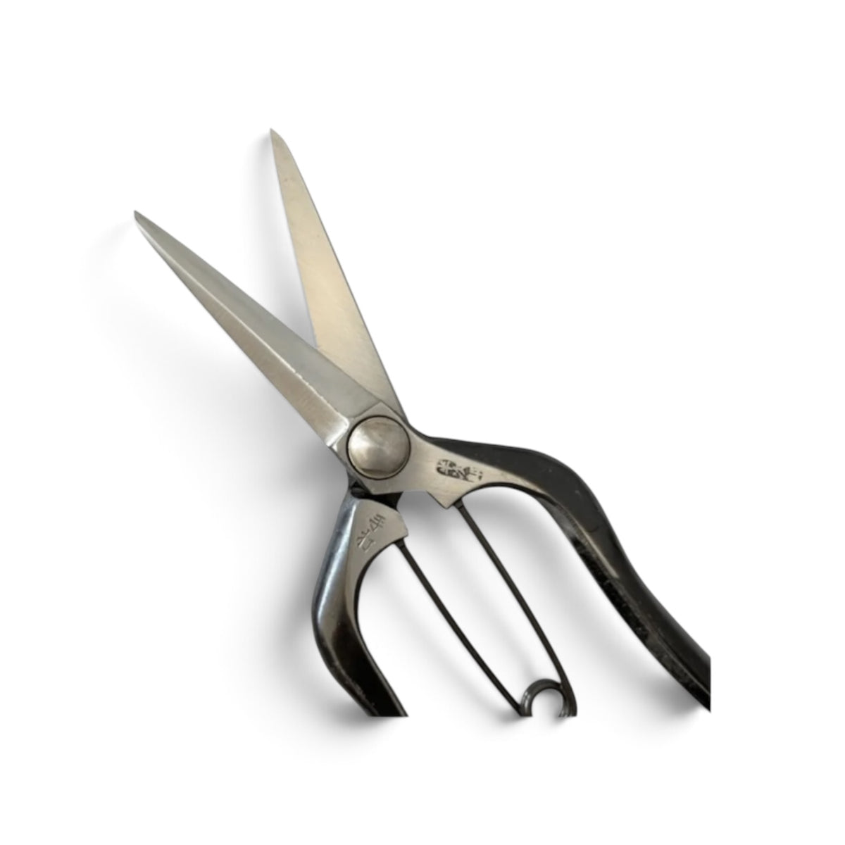 Hanjiro Double-Edged Bud Trimming Scissors Total Length & Blade 200mm/77mm High Carbon Steel [Traditional Hand Forged from Scratch / Hollow Ground Back / Twisted Blade / Screw / Extended Reach / Bottom Lock]
