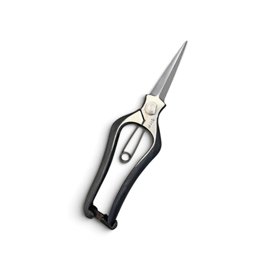 Yamahiro Double-Edged Bud Trimming Scissors Total Length & Blade: 200mm/74mm Weight: 195g High Carbon Steel [Traditional Hand-Forged from Scratch / Ergonomic Tapered Grip / Hollow Ground / Twisted Blade / Screw Joint / Bottom Lock]