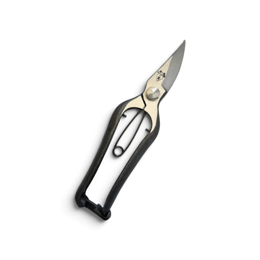 Abukumagawa Sokan Single-Edged Hybrid Pruning & Bud Trimming Scissors Total Length & Blade:190mm/60mm Weight: 195g | High Carbon Steel [Traditional Hand Forged from Scratch /Hollow Ground Back / Twisted Blade / Screw Joint / Bottom Lock]