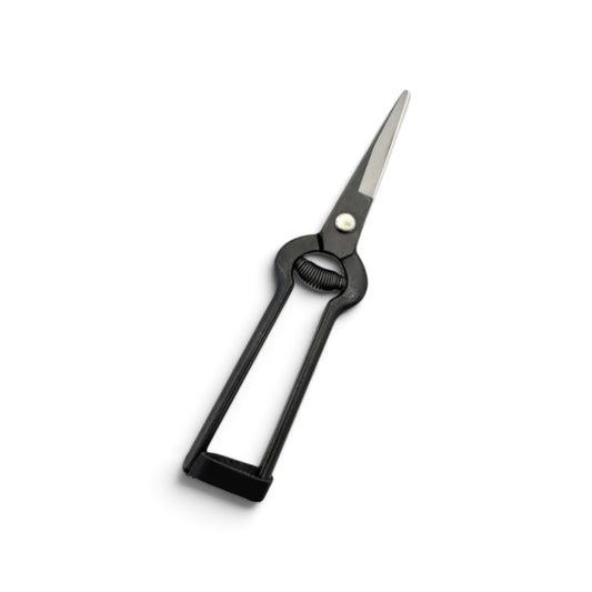 Hidehisa Double-Edged Bud Trimming Scissors Total Length & Blade: 190mm/63mm Weight: 175g | High Carbon Steel [Machine-Forged & Hand-Finished / Hollow Ground Back / Twisted Blade / Rivet Joint / Ultra-Sharp Fine Tip /Bottom Lock]