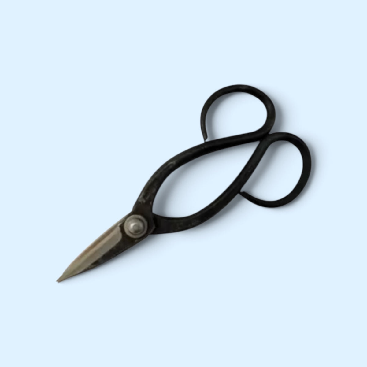 Hana Fubuki Mini Matsuba Type 3 Bonsai-Ikebana (Floral Shears) Pine Needle Pruning Shears Total Length & Blade: 130mm/43mm / Yasuki Blue Paper Steel [Compact Palm-Held Design / Hand Forged / Hollow Ground Blade / Twisted Blade / Rivet Joint]
