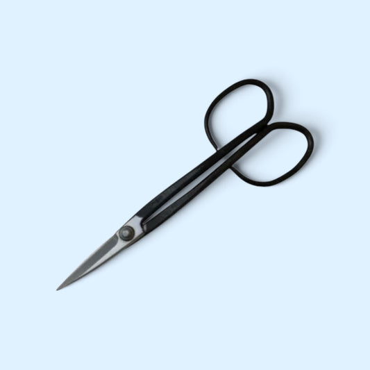 Hasamiya Ichiban Bonsai-Ikebana (Floral Shears) Pine Needle & Branch Pruning Shears Total Length & Blade: 210mm/60mm / Yasuki Blue Paper Steel [Traditional Hand Forged from Scratch / Hollow Ground Blade / Twisted Blade / Rivet Joint]
