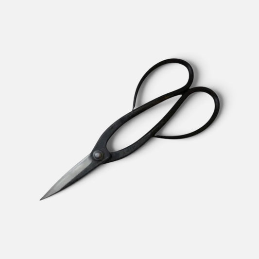 Hasamiya Ichiban Long-Handle Bonsai-Ikebana (Floral Shears) Pine Needle & Bud Pruning Shears Total Length & Blade: 210mm/65mm / Yasuki White Paper Steel [Traditional Hand Forged from Scratch / Hollow Ground Blade / Twisted Blade / Rivet Joint]