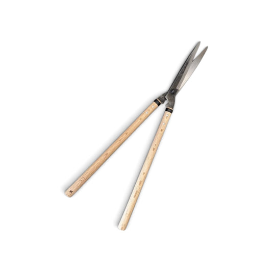 Hasamiya Ichiban Japanese Hedge Shears Total Length & Blade: 700mm/200mm/ Oak Handle 450mm Yasuki High Carbon Steel / Traditional Hand Forged from Scratch / Hollow Ground Back / Twisted Blade / Screw Joint