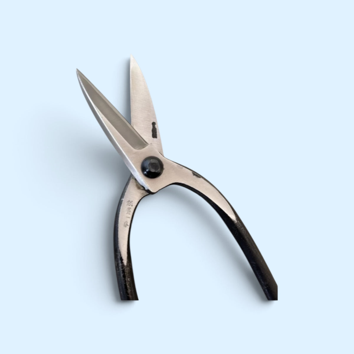 Hasamiya Ichiban Kyoto Style Kiribashi Gardening Shears "Ei-Gata" Total Length & Blade: 250mm/70mm / Yasuki Blue Paper Steel [Traditional Hand Forged from Scratch / Sharp-Point Blade / Polished Finish / Hollow Ground Blade / Twisted Blade / Rivet Joint]