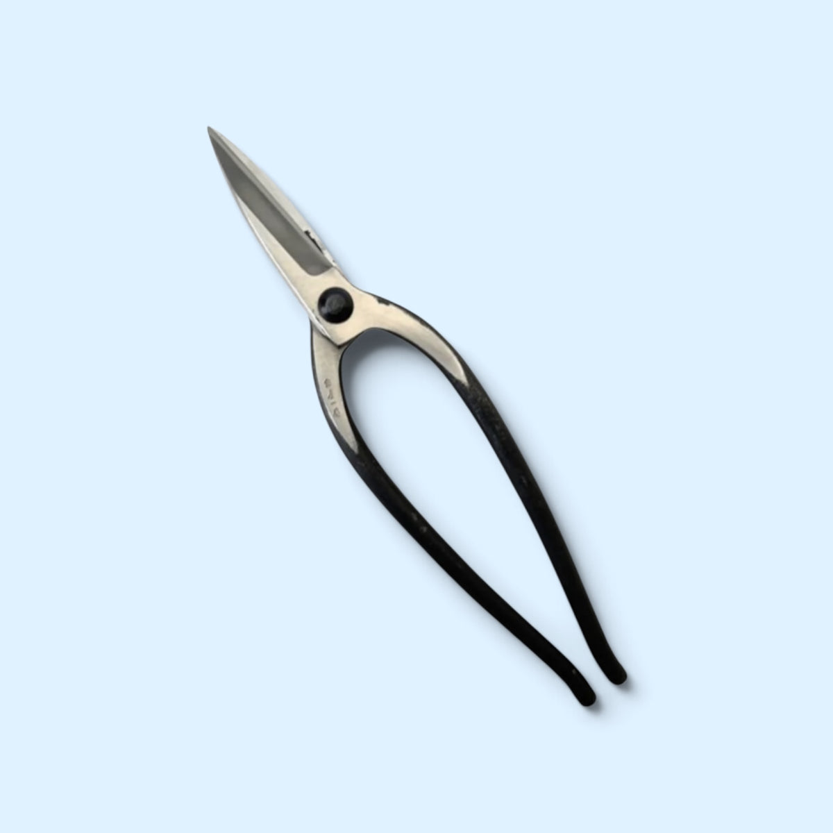 Hasamiya Ichiban Kyoto Style Kiribashi Gardening Shears Long Blade Total Length & Blade: 250mm/80mm / Yasuki Blue Paper Steel [Traditional Hand Forged from Scratch / Sharp-Point Blade / Polished Finish / Hollow Ground Blade / Twisted Blade / Rivet Joint]