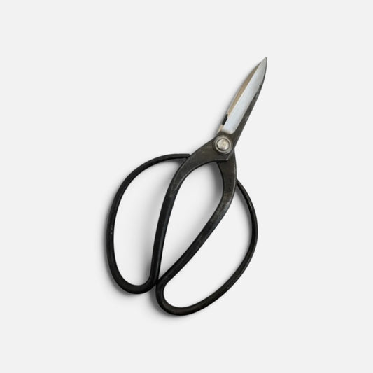 Hasamiya Ichiban Left-Handed Sasuke-Style Long-Handle Bonsai-Garden Pruning Shears 205mm/74mm (2.8 Sun) / Yasuki White Paper Steel [Left-Handed / Improved Sasuke Handle Design / File-Finished / Hollow Ground Blade / Rivet Joint]
