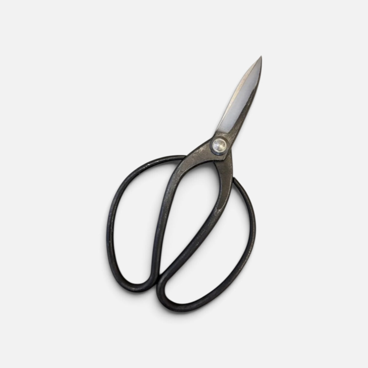 Hasamiya Ichiban Left-Handed Sasuke-Style Long-Handle Bonsai-Garden Pruning Shears 205mm/74mm (2.8 Sun) / Yasuki White Paper Steel [Left-Handed / Improved Sasuke Handle Design / File-Finished / Hollow Ground Blade / Rivet Joint]