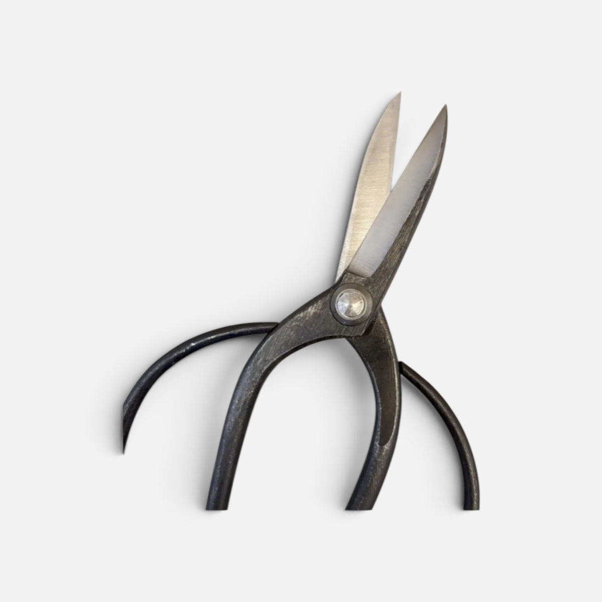 Hasamiya Ichiban Left-Handed Sasuke-Style Long-Handle Bonsai-Garden Pruning Shears 205mm/74mm (2.8 Sun) / Yasuki White Paper Steel [Left-Handed / Improved Sasuke Handle Design / File-Finished / Hollow Ground Blade / Rivet Joint]