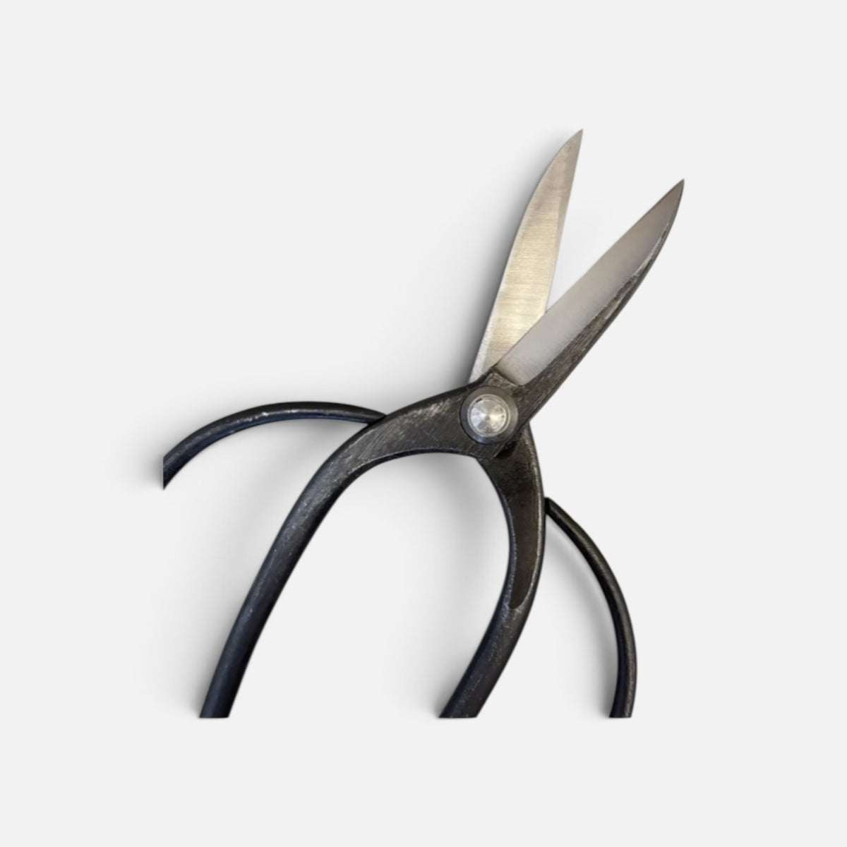 Hasamiya Ichiban Left-Handed Sasuke-Style Long-Handle Bonsai-Garden Pruning Shears 205mm/74mm (2.8 Sun) / Yasuki White Paper Steel [Left-Handed / Improved Sasuke Handle Design / File-Finished / Hollow Ground Blade / Rivet Joint]