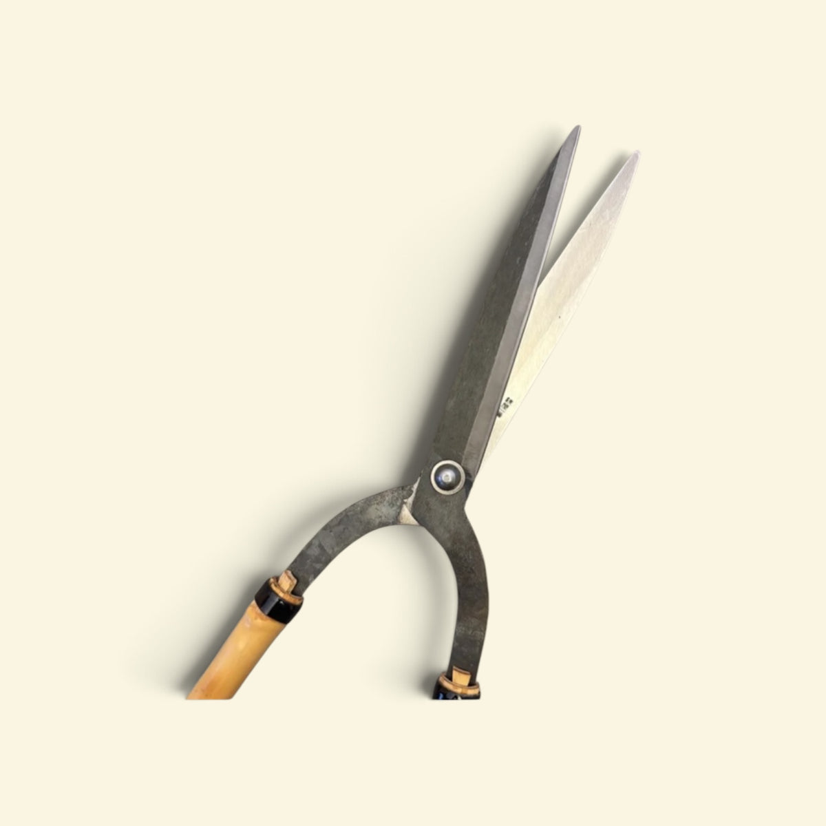 Hasamiya Ichiban Bamboo-Mount Gate-Hedge Shear Head 195mm (Head Only / Includes Steel Ferrule Ring) Yasugi Yellow Paper Steel [Traditional Hand-Forged from Scratch / Urasuki Hollow Ground / Rivet Joint / Gate-Style]