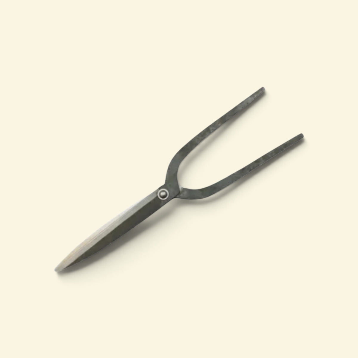 Hasamiya Ichiban Bamboo-Mount Gate-Hedge Shear Head 195mm (Head Only / Includes Steel Ferrule Ring) Yasugi Yellow Paper Steel [Traditional Hand-Forged from Scratch / Urasuki Hollow Ground / Rivet Joint / Gate-Style]