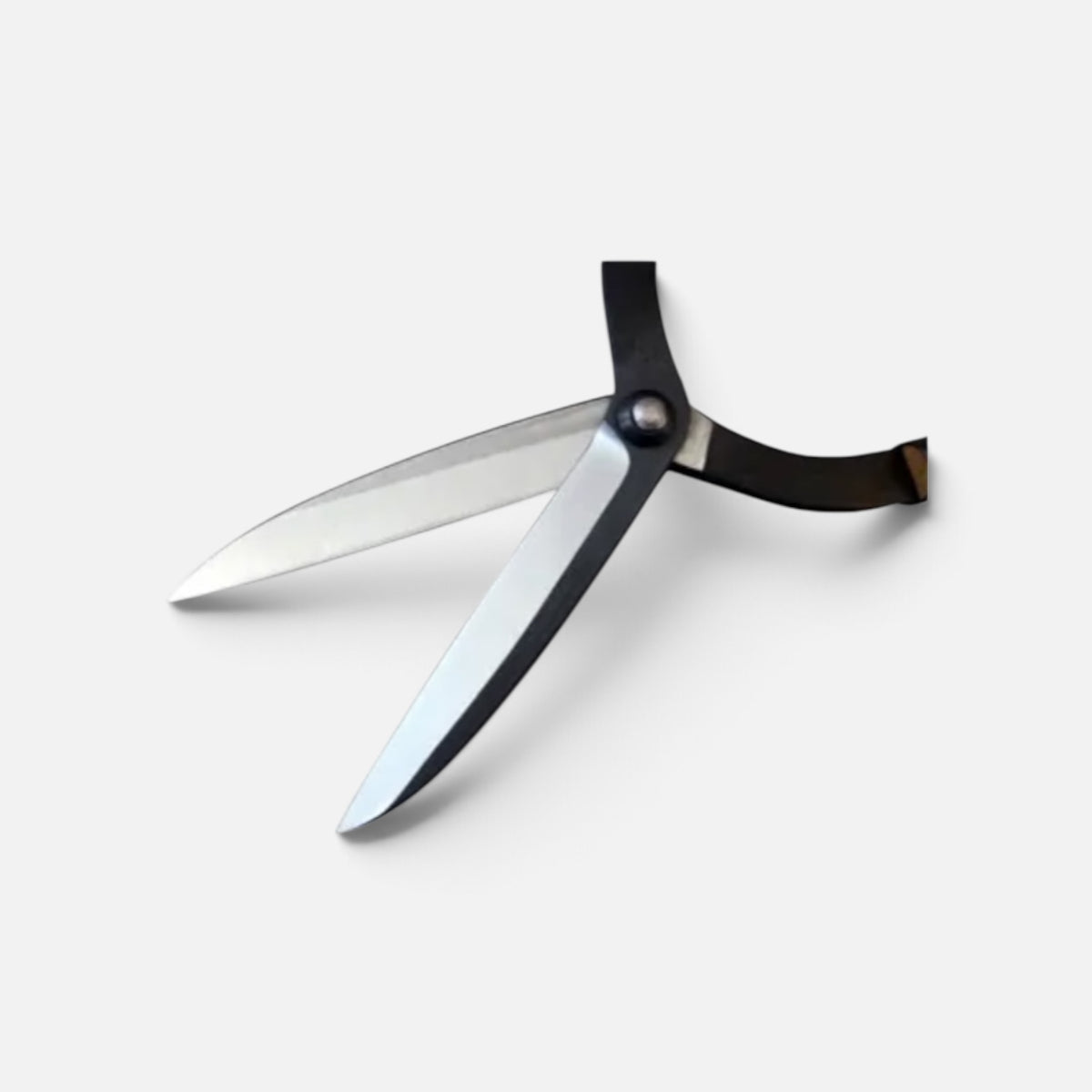 Sasuke Jizo-Type (Curved-Neck Style) Hedge Shears (151mm) Yasugi Shirogami White Paper Steel / Oak Handle 455mm [Traditional Hand-Forged from Scratch / Twist Blade /Urasuki Hollow Ground / Rivet Joint / Jizo-Type Curved Neck]