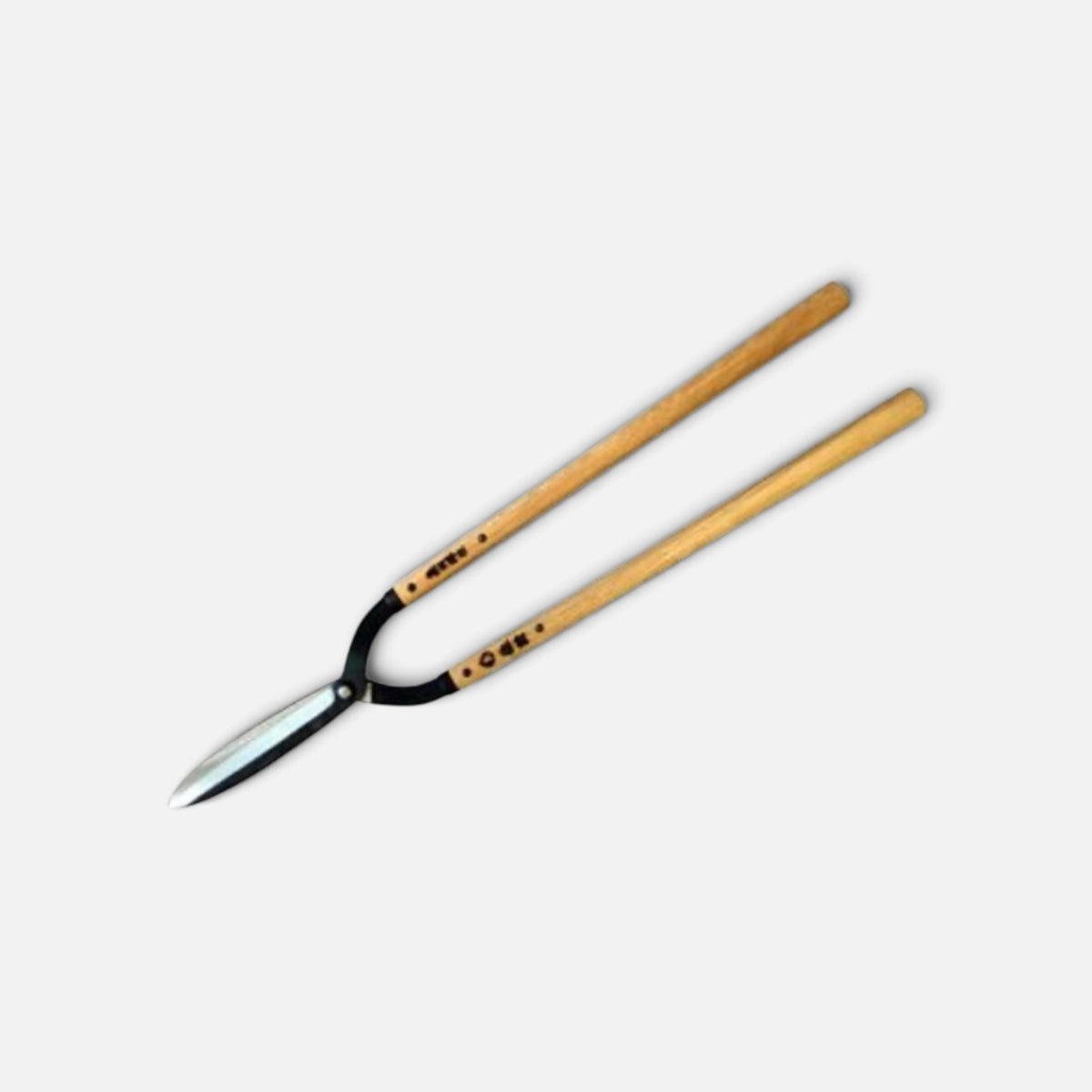 Sasuke Historic Masterpiece Jizo-Style (Curved-Neck Style) Hedge Shears 180mm Yasugi Shirogami White Paper Steel / Oak Handle 485mm [Traditional Hand-Forged from Scratch / Twist Blade /Urasuki Hollow Ground / Rivet Joint / Jizo-Type Curved Neck]