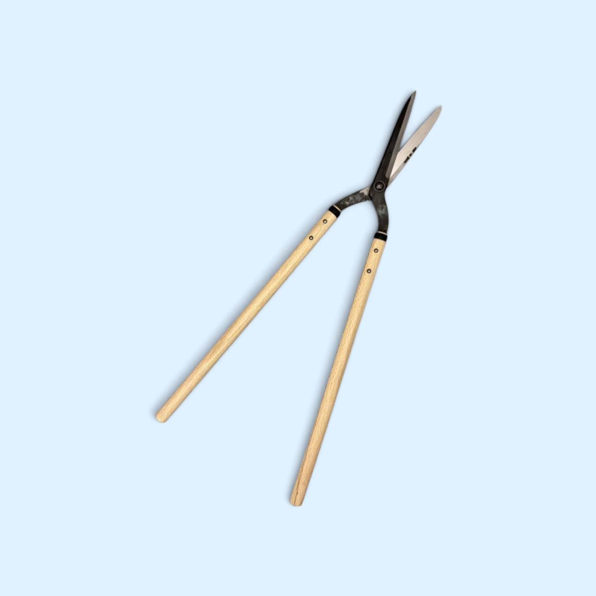 Hanafubuki Heavy-Duty Gate-Hedge Shears 180mm Yasugi Aogami Blue Paper Steel / Oak Handle 545mm [Traditional Hand-Forged from Scratch / Twist Blade / Urasuki Hollow Ground / Rivet Joint / Gate-Style Profile]