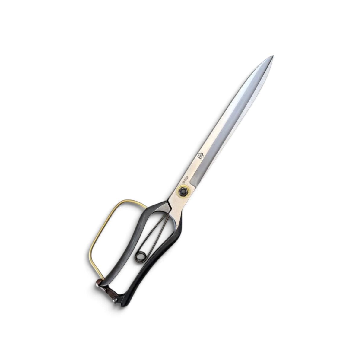 SAKURA Long-Blade Single-Handed Hedge Shears 330mm Yasugi Shirogami White Paper Steel / With Guard [Traditional Hand-Forged from Scratch / Twist Blade / Urasuki Hollow Ground / Screw Joint / Extended Blade]