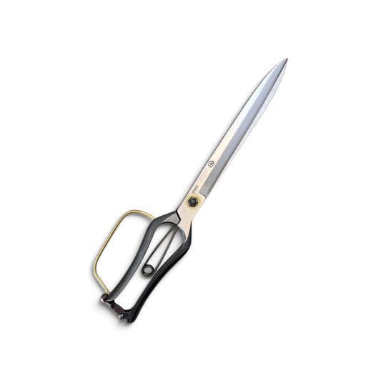 SAKURA Long-Blade Single-Handed Hedge Shears 330mm Yasugi Shirogami White Paper Steel / With Guard [Traditional Hand-Forged from Scratch / Twist Blade / Urasuki Hollow Ground / Screw Joint / Extended Blade]