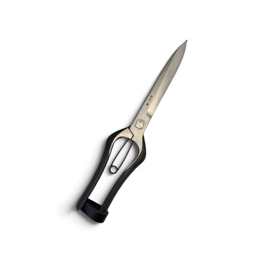 Hasamiya Ichiban Slim Single-Handed Hedge Shears 270mm High-Carbon Japanese Steel / Leather Strap Closure [Slim Lightweight Profile / Traditional Hand-Forged from Scratch / Urasuki Hollow Ground / Screw Joint / Leather Catch]