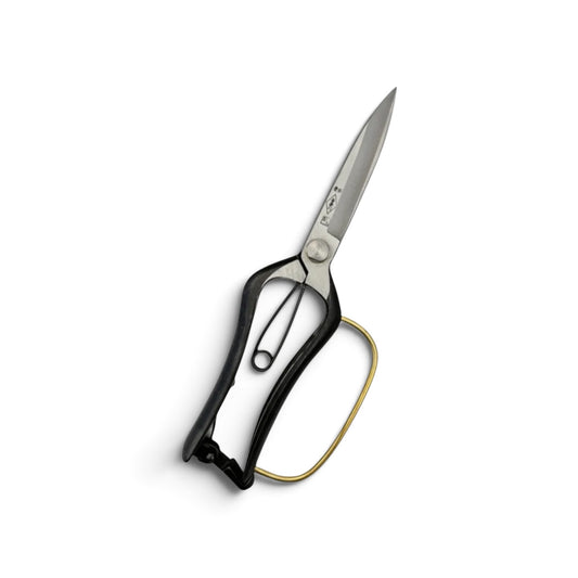 Azumagawa Lightweight Slim Single-Handed Hedge Shears With Guard Total Length & Blade: 230mm / 100mm Yasugi High-Carbon Steel [Traditional Hand-Forged from Scratch / Hollow Ground Back / Screw Joint / Twist Blade / Smooth Engagement]