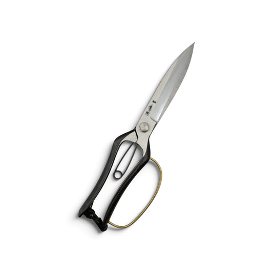 Azumagawa Single-Handed Hedge Shears With Guard Total Length & Blade: 270mm / 130mm Yasugi High-Carbon Steel [Traditional Hand-Forged from Scratch / Hollow Ground Back / Screw Joint / Twist Blade / Smooth Engagement]