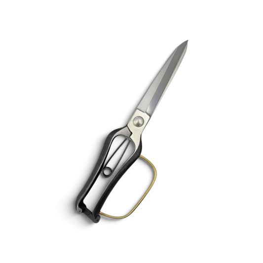 Onoyoshi Slim Double-Edge Single-Handed Hedge Shears With Guard Total Length & Blade: 270mm / 130mm High-Carbon Steel [Traditional Hand-Forged from Scratch / Hollow Ground Back / Screw Joint / Twisted Blade / Smooth Engagement]