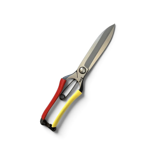 Tobisho Single-Handed Hedge Shears Vinyl-Wrapped Handles Without Guard Total Length & Blade: 270mm / 125mm High-Carbon Cutlery Steel [Traditional Hand-Forged from scratch / Hollow Ground Back / Twisted Blade / Screw Joint / Smooth Engagement]