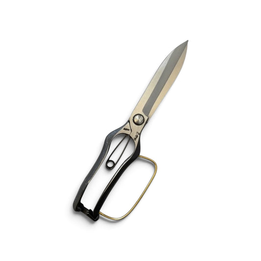 Tobisho Single-Handed Hedge Shears Black Handles With Guard Total Length & Blade: 270mm / 125mm High-Carbon Cutlery Steel [Traditional Hand-Forged from Scratch / Black Finish Handles / Hollow Ground Back / Twisted Blade / Screw Joint / Smooth Engagement]