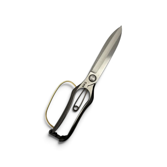 Tobisho Left-Handed Single-Handed Hedge Shears Black Handles With Guard Total Length & Blade: 270mm / 125mm High-Carbon Cutlery Steel [Traditional Hand-Forged from Scratch / Hollow Ground Back / Twisted Blade / Screw Joint / Smooth Engagement]