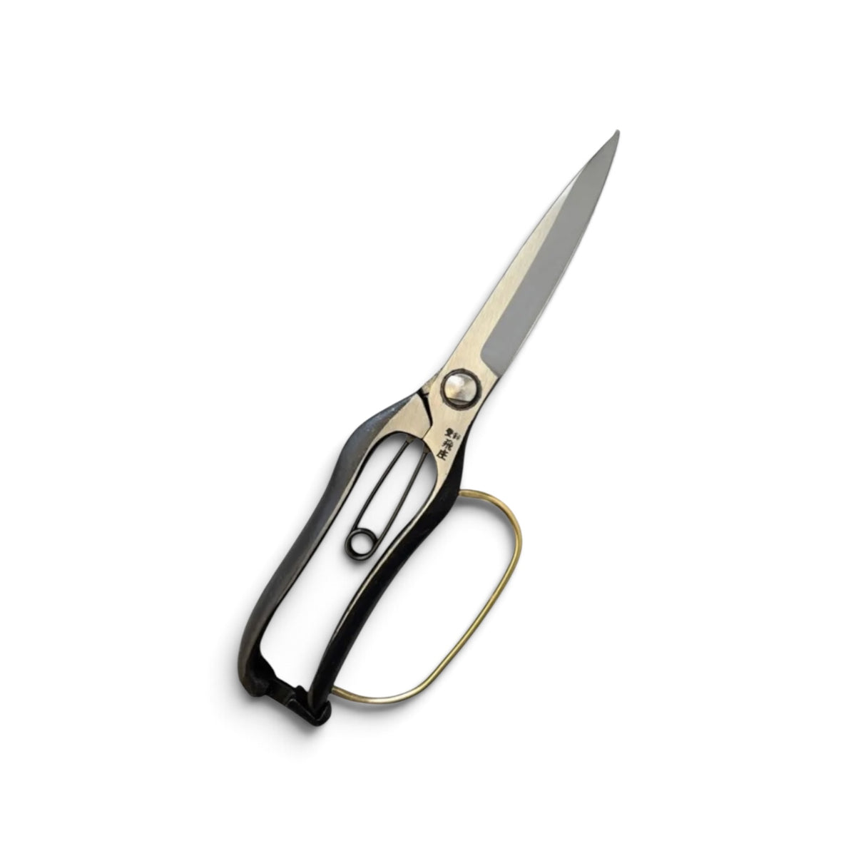 Tobisho Single-Edged Single-Handed Hedge Shears Black Handles With Guard Total Length & Blade: 270mm / 125mm High-Carbon Cutlery Steel [Traditional Hand-Forged from Scratch / Hollow Ground Buck / Twisted Blade / Screw Joint / Heavy-Duty Branch Cutting ]