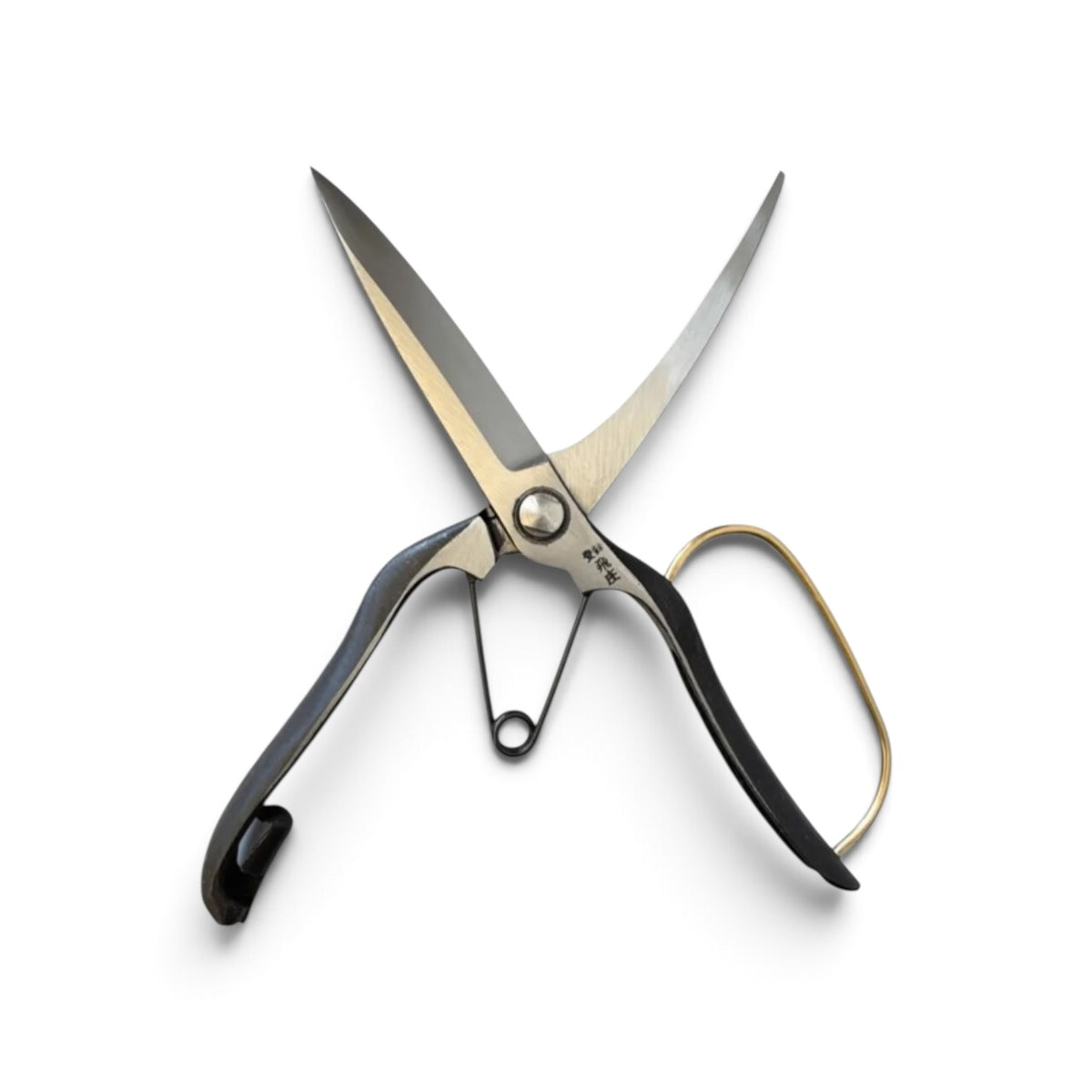 Tobisho Single-Edged Single-Handed Hedge Shears Black Handles With Guard Total Length & Blade: 270mm / 125mm High-Carbon Cutlery Steel [Traditional Hand-Forged from Scratch / Hollow Ground Buck / Twisted Blade / Screw Joint / Heavy-Duty Branch Cutting ]