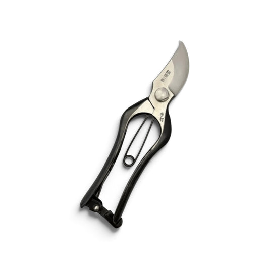 Hasamiya Ichiban Pruning Secateurs B-Type Medium Model Total Length & Blade: 180mm / 56mm High-Carbon Cutlery Steel [Traditional Hand Forged from Scratch / Hollow Ground Back / Twisted Blade / Screw Joint]