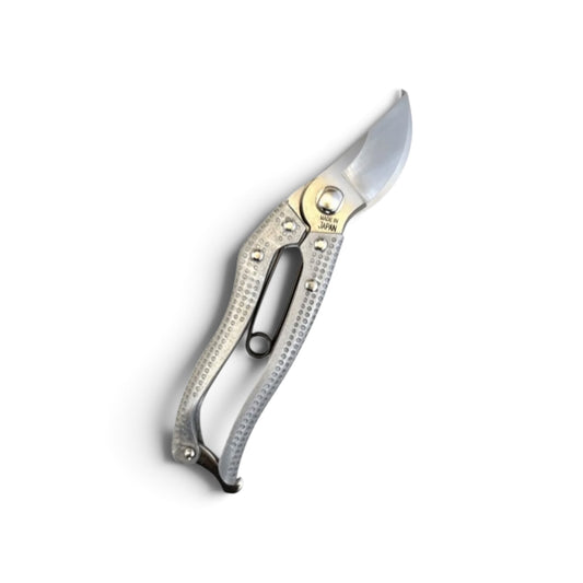 Onotetsu Lightweight Aluminum Handle Pruning Secateurs Standard Model Total Length & Blade: 200mm / 60mm High Carbon Steel Blade [High-Tech Machine-Forged Lightweight die-cast Aluminum Handle / Non-Slip Grip / Hollow Ground Back / Screw Joint]
