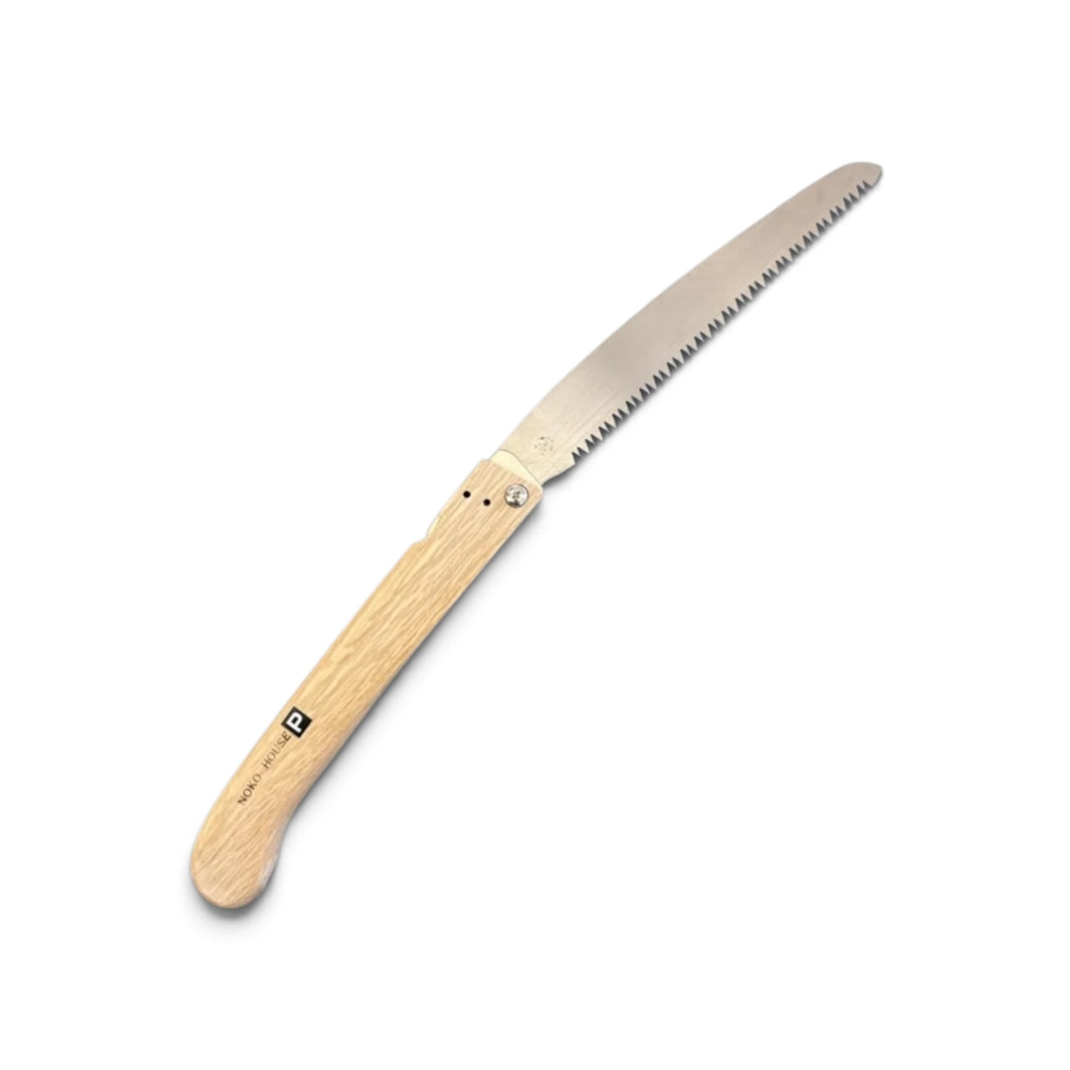Hishika Noko-House 180mm Hand-Forged Oak Handle Folding Pruning Saw [Traditional Master Blacksmithing / Hand-Tempered High-Carbon Steel / Thin Blade Back-Tapered / Resharpenable / Made in Miki, Japan]