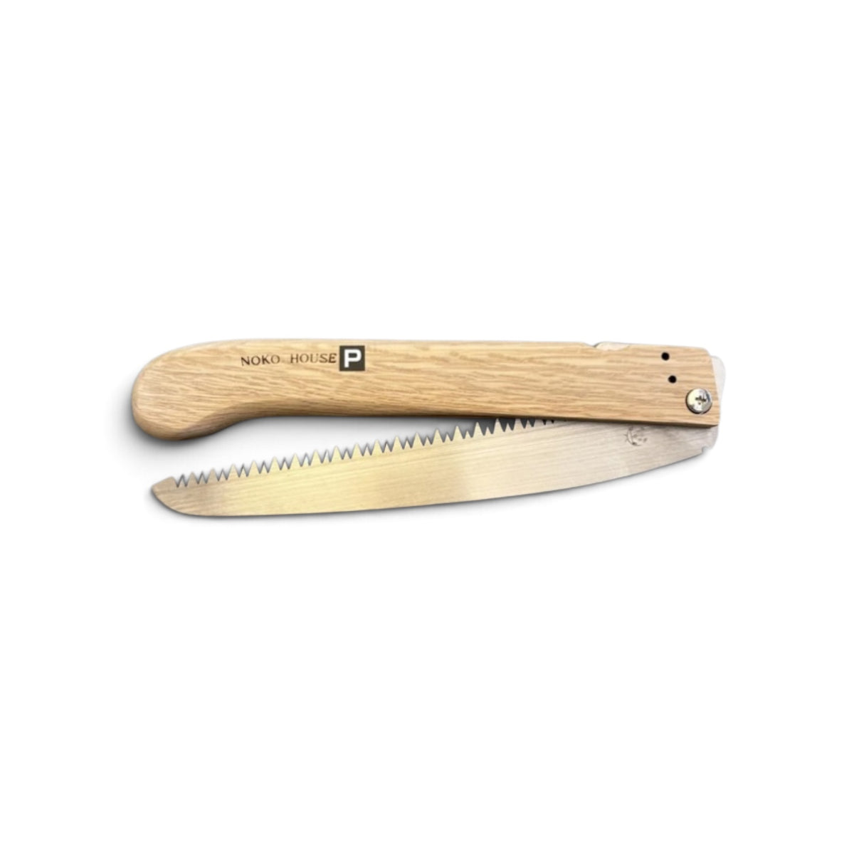 Hishika Noko-House 180mm Hand-Forged Oak Handle Folding Pruning Saw [Traditional Master Blacksmithing / Hand-Tempered High-Carbon Steel / Thin Blade Back-Tapered / Resharpenable / Made in Miki, Japan]