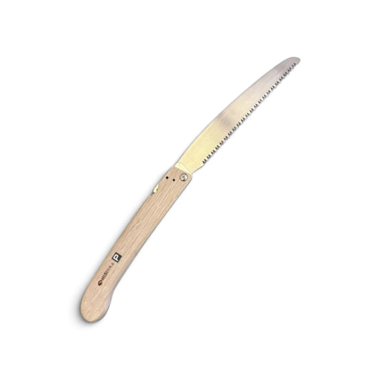 Hishika Flagship 180mm Hand-Forged Oak Handle Folding Pruning Saw [Traditional Master Blacksmithing / Maximum-Hardness Hand-Tempered Steel / Thin Blade Back-Tapered / Resharpenable / Made in Miki, Japan]